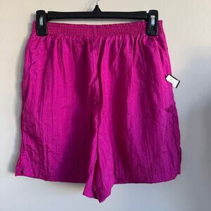 Vintage The Body Co. Nylon Athletic Shorts Magenta Fuschia Pink M NWOT